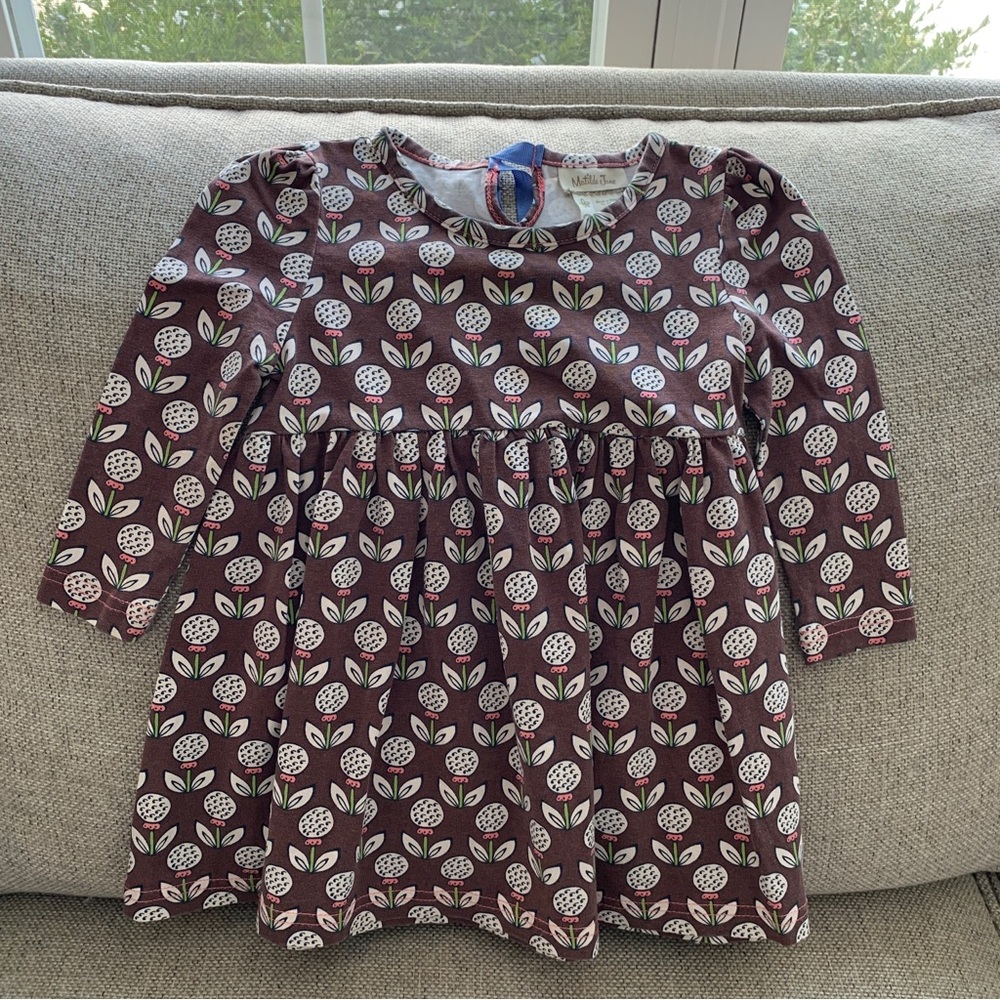 Spring Easter Dress Brown Long Sleeve Size 12 Months Baby Girl Matilda Jane